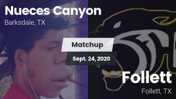 Matchup: Nueces Canyon High vs. Follett  2020