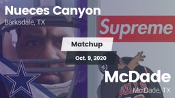 Matchup: Nueces Canyon High vs. McDade  2020