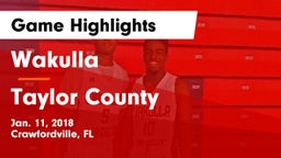 Wakulla  vs Taylor County  Game Highlights - Jan. 11, 2018
