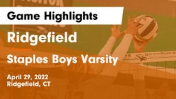 Ridgefield  vs Staples Boys Varsity  Game Highlights - April 29, 2022