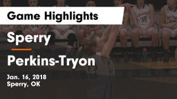 Sperry  vs Perkins-Tryon  Game Highlights - Jan. 16, 2018
