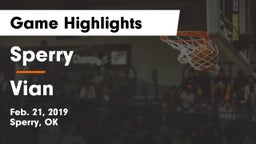 Sperry  vs Vian  Game Highlights - Feb. 21, 2019