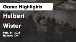 Hulbert  vs Wister  Game Highlights - Feb. 24, 2023