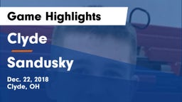 Clyde  vs Sandusky  Game Highlights - Dec. 22, 2018