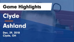Clyde  vs Ashland  Game Highlights - Dec. 29, 2018