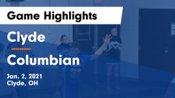 Clyde  vs Columbian  Game Highlights - Jan. 2, 2021