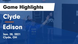 Clyde  vs Edison  Game Highlights - Jan. 28, 2021