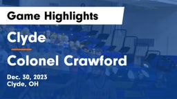 Clyde  vs Colonel Crawford  Game Highlights - Dec. 30, 2023
