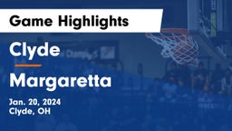 Clyde  vs Margaretta  Game Highlights - Jan. 20, 2024