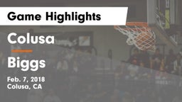 Colusa  vs Biggs  Game Highlights - Feb. 7, 2018