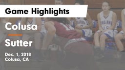 Colusa  vs Sutter  Game Highlights - Dec. 1, 2018