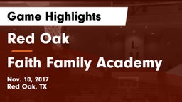 Red Oak  vs Faith Family Academy Game Highlights - Nov. 10, 2017