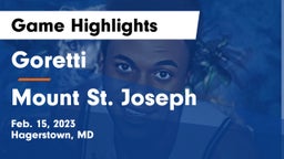 Goretti  vs Mount St. Joseph  Game Highlights - Feb. 15, 2023