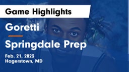 Goretti  vs Springdale Prep Game Highlights - Feb. 21, 2023