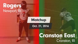Matchup: Rogers  vs. Cranston East  2016