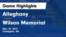 Alleghany  vs Wilson Memorial  Game Highlights - Dec. 27, 2017