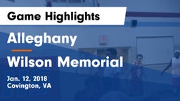Alleghany  vs Wilson Memorial  Game Highlights - Jan. 12, 2018