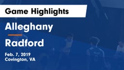 Alleghany  vs Radford  Game Highlights - Feb. 7, 2019