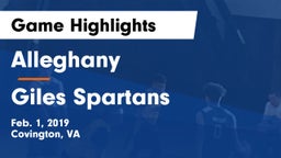 Alleghany  vs Giles  Spartans Game Highlights - Feb. 1, 2019