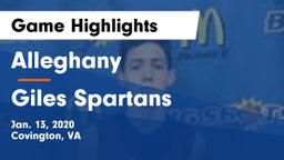 Alleghany  vs Giles  Spartans Game Highlights - Jan. 13, 2020