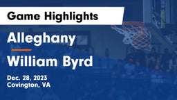 Alleghany  vs William Byrd Game Highlights - Dec. 28, 2023
