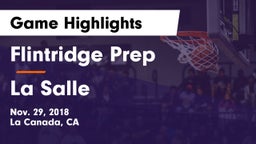 Flintridge Prep  vs La Salle  Game Highlights - Nov. 29, 2018