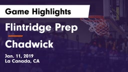 Flintridge Prep  vs Chadwick Game Highlights - Jan. 11, 2019