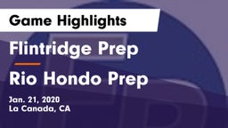 Flintridge Prep  vs Rio Hondo Prep  Game Highlights - Jan. 21, 2020