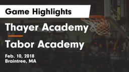 Thayer Academy  vs Tabor Academy  Game Highlights - Feb. 10, 2018