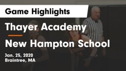 Thayer Academy  vs New Hampton School  Game Highlights - Jan. 25, 2020