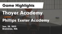 Thayer Academy  vs Phillips Exeter Academy  Game Highlights - Jan. 28, 2023