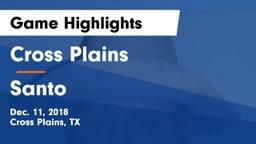 Cross Plains  vs Santo  Game Highlights - Dec. 11, 2018