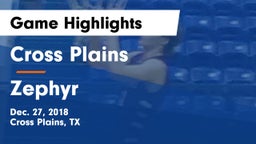 Cross Plains  vs Zephyr  Game Highlights - Dec. 27, 2018