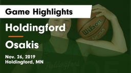 Holdingford  vs Osakis  Game Highlights - Nov. 26, 2019