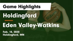 Holdingford  vs Eden Valley-Watkins  Game Highlights - Feb. 18, 2020