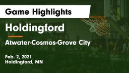 Holdingford  vs Atwater-Cosmos-Grove City  Game Highlights - Feb. 2, 2021