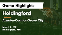 Holdingford  vs Atwater-Cosmos-Grove City  Game Highlights - March 2, 2021
