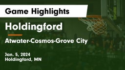 Holdingford  vs Atwater-Cosmos-Grove City  Game Highlights - Jan. 5, 2024