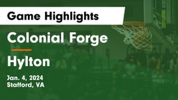 Colonial Forge  vs Hylton  Game Highlights - Jan. 4, 2024