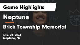 Neptune  vs Brick Township Memorial  Game Highlights - Jan. 20, 2024