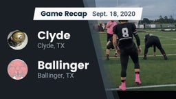 Recap: Clyde  vs. Ballinger  2020