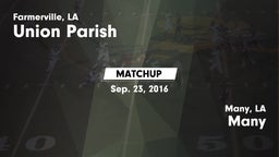 Matchup: Union Parish High vs. Many  2016