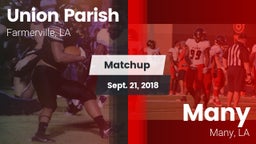 Matchup: Union Parish High vs. Many  2018