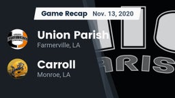 Recap: Union Parish  vs. Carroll  2020