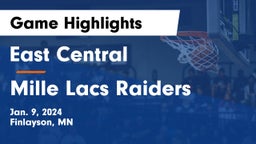 East Central  vs Mille Lacs Raiders Game Highlights - Jan. 9, 2024