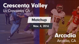 Matchup: Crescenta Valley vs. Arcadia  2016