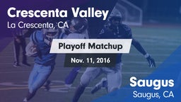 Matchup: Crescenta Valley vs. Saugus  2016