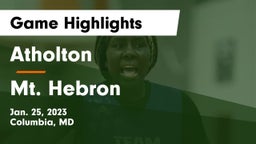 Atholton  vs Mt. Hebron  Game Highlights - Jan. 25, 2023