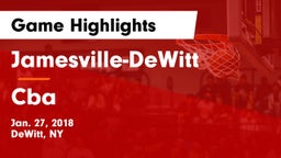 Jamesville-DeWitt  vs Cba Game Highlights - Jan. 27, 2018