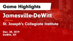Jamesville-DeWitt  vs St. Joseph's Collegiate Institute Game Highlights - Dec. 28, 2019